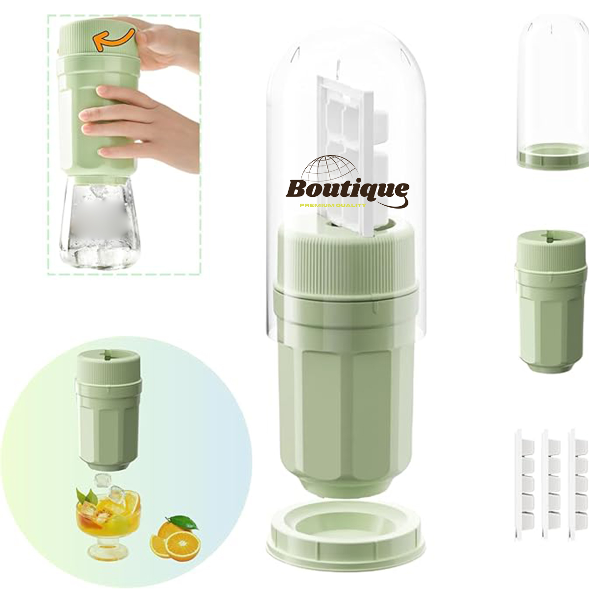 Portable Ice Cube Maker With Twist Release Storage 3