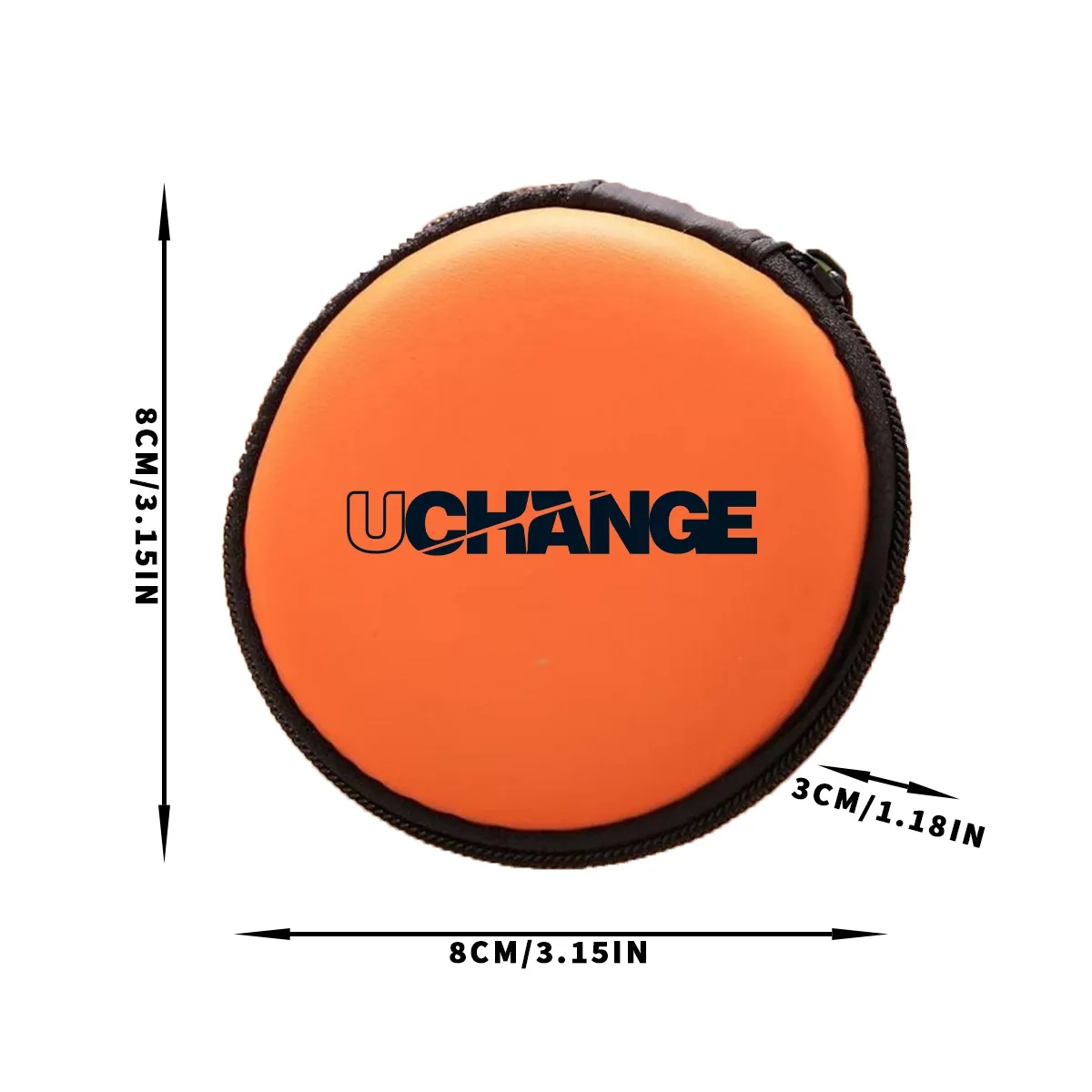 Compact Round Earbud Case With Zipper 6