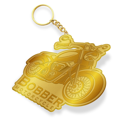 Customized Zinc Alloy Keychain with Shiny Gold Plating 12