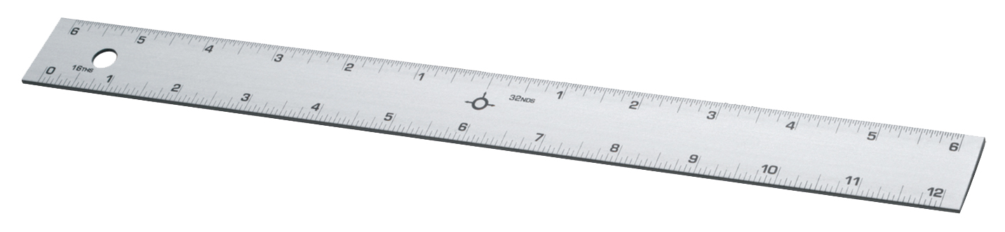 12" Straight Edge Aluminum Ruler with Center-Finding Back 6