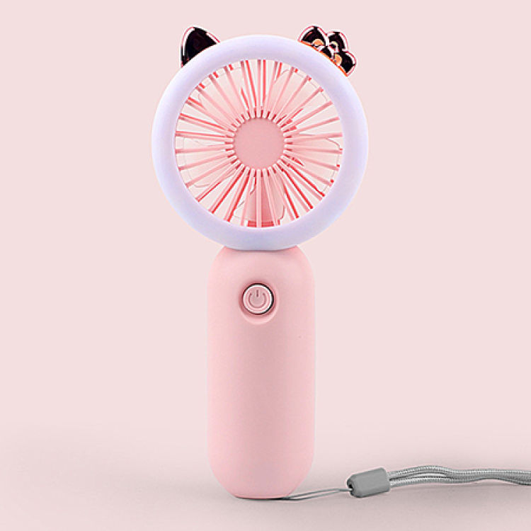 Lightweight Compact 5 Fold Umbrella With Portable Fan With Light Gift Set 1