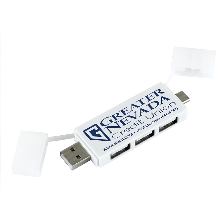 "Freedom" 2 in 1 – 3 Port Mini USB Hub with Type A & Type C Adapter 21