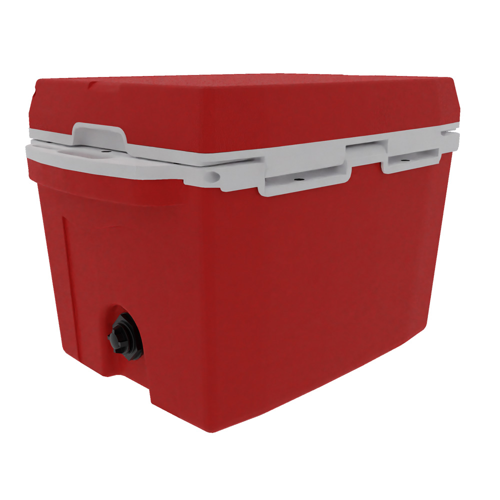 Taiga 27 Quart Cooler: Custom molded Logo, Custom PMS Color 10