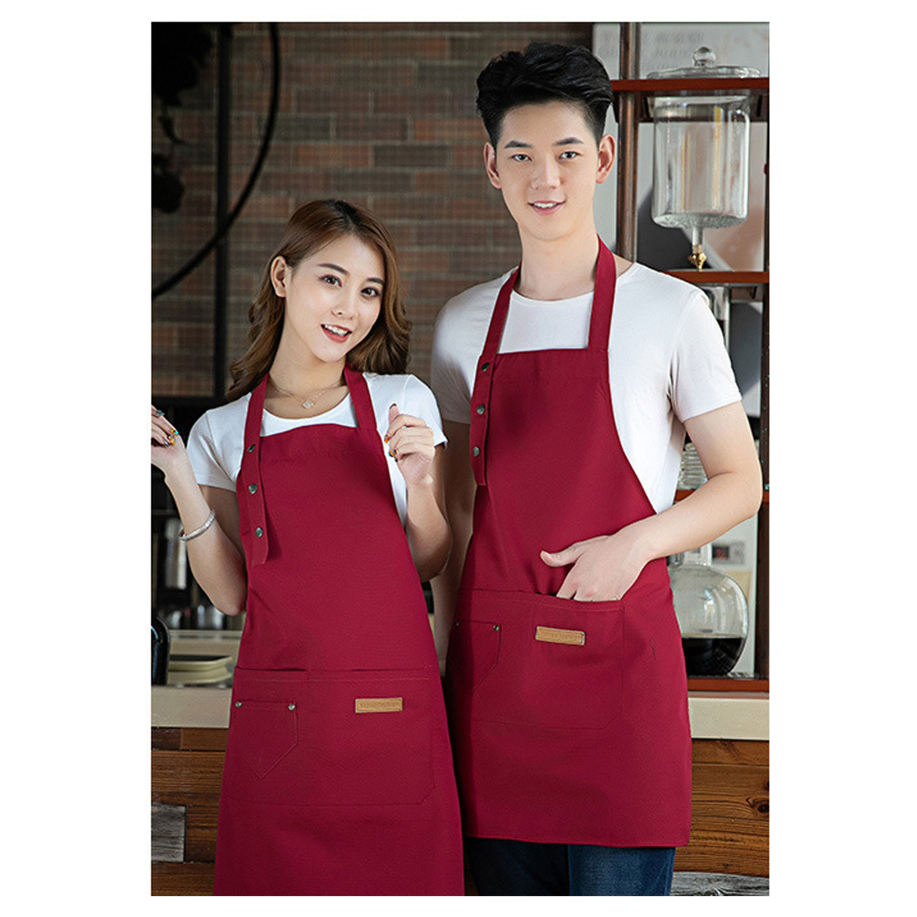 Canvas Kitchen Apron with Detachable Strap and Pockets, 12 oz 5