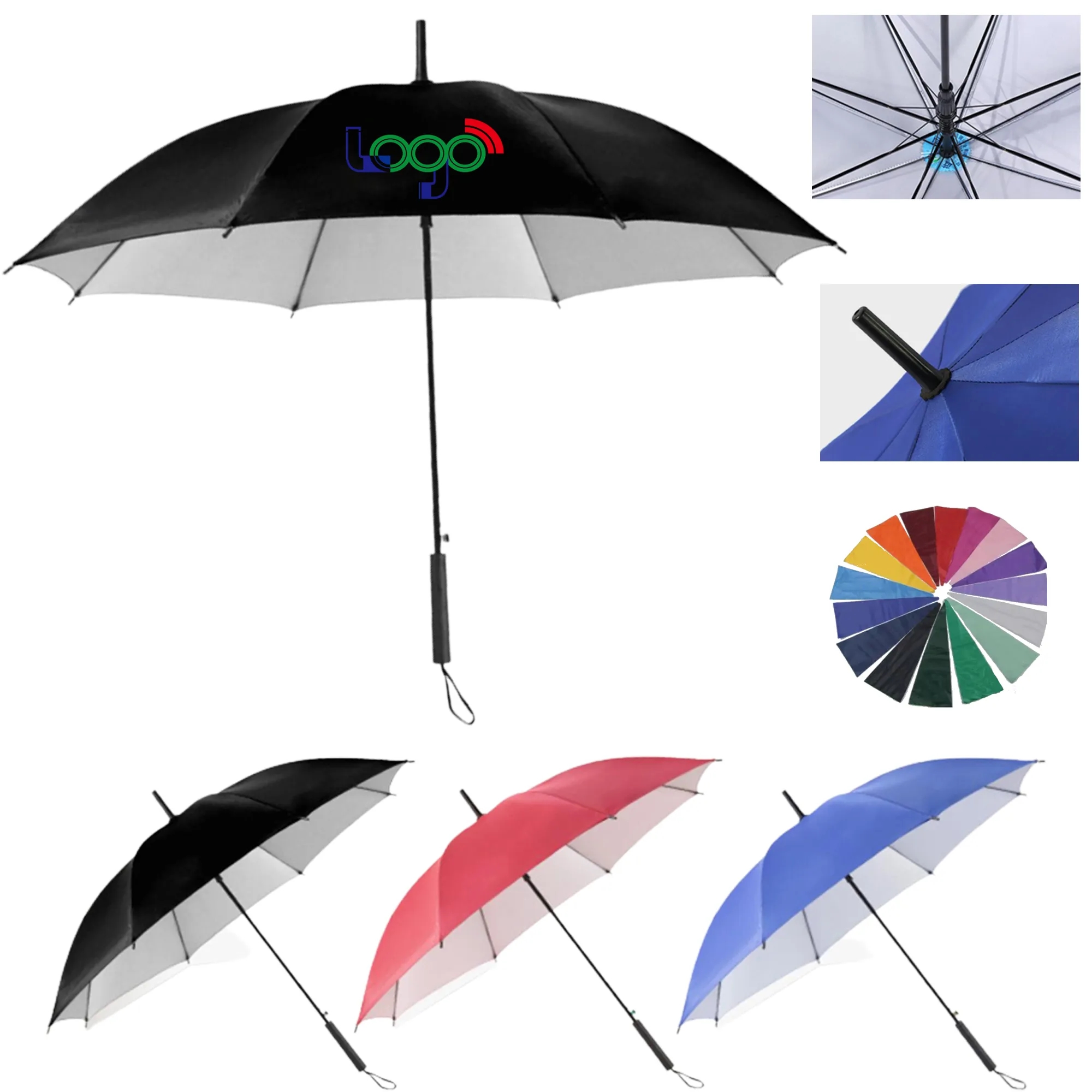MOQ 5PCS Eco Manual Open Handle J Stick Umbrella 2
