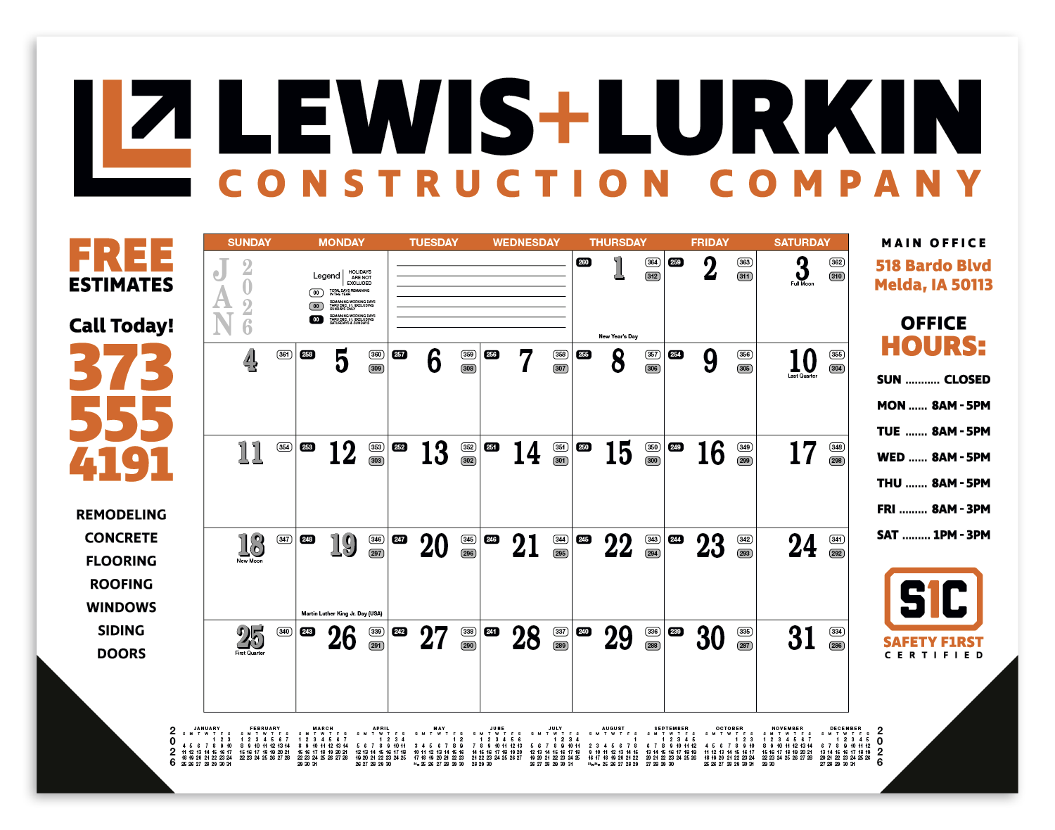 Skinner & Kennedy® Contractor's Desk Pad Calendar 7