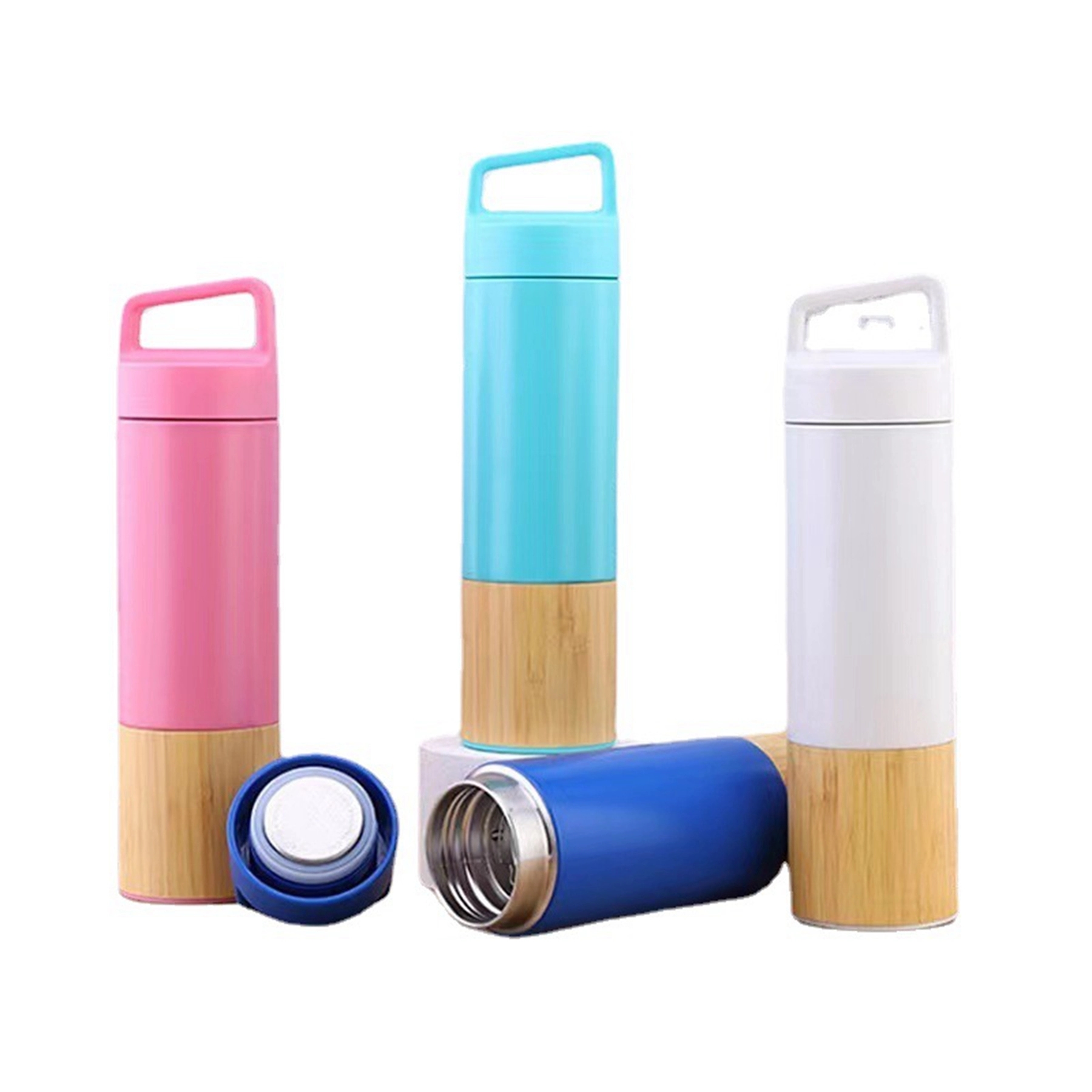 20 Oz. Triple Wall Bamboo 304 Stainless Steel Vacuum Flask, custom water bottle with logo imprint 8