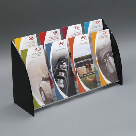 Countertop Brochure Holder with Curved Sides 2-Tier 8-Pocket