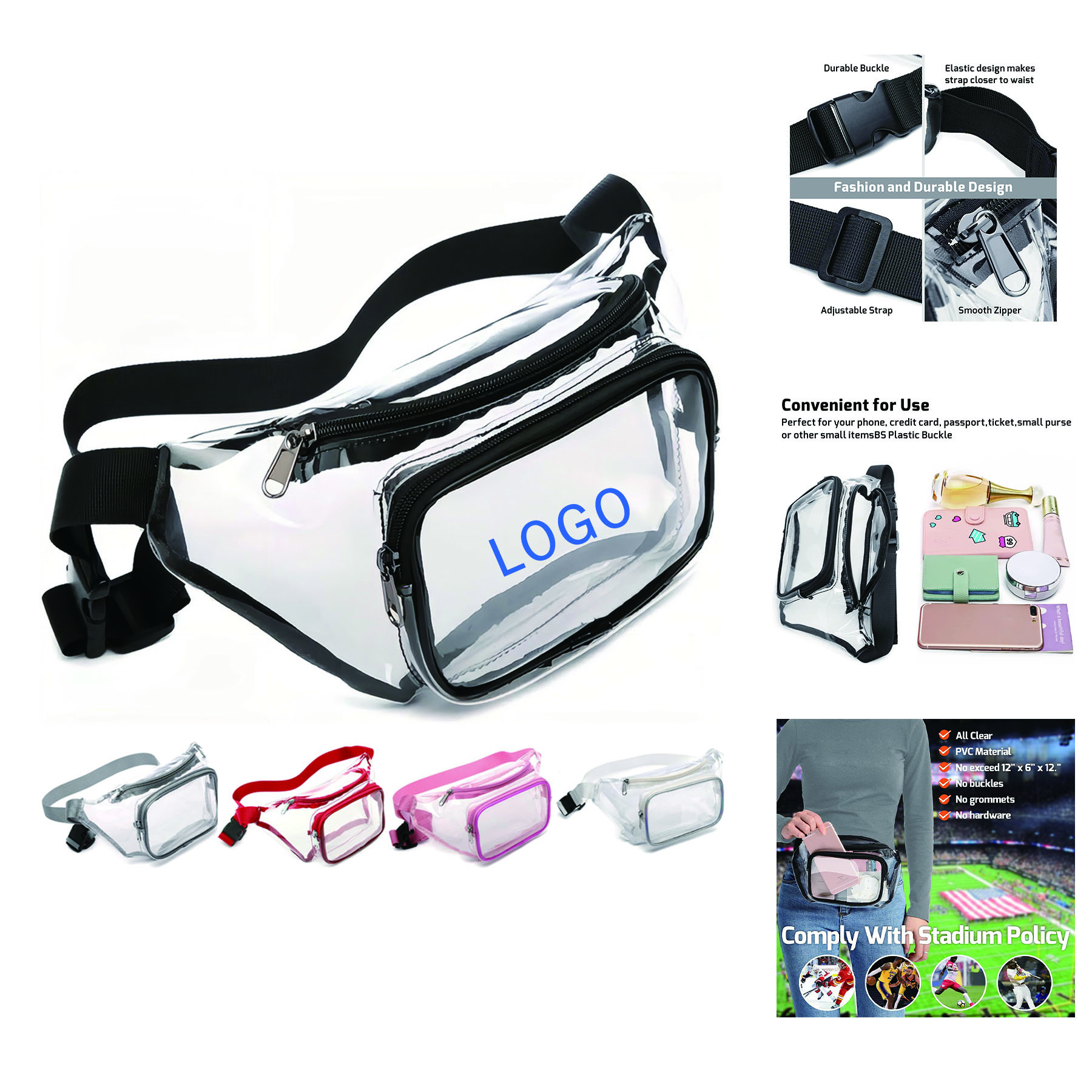 Clear PVC Waterproof Waist Bag 2