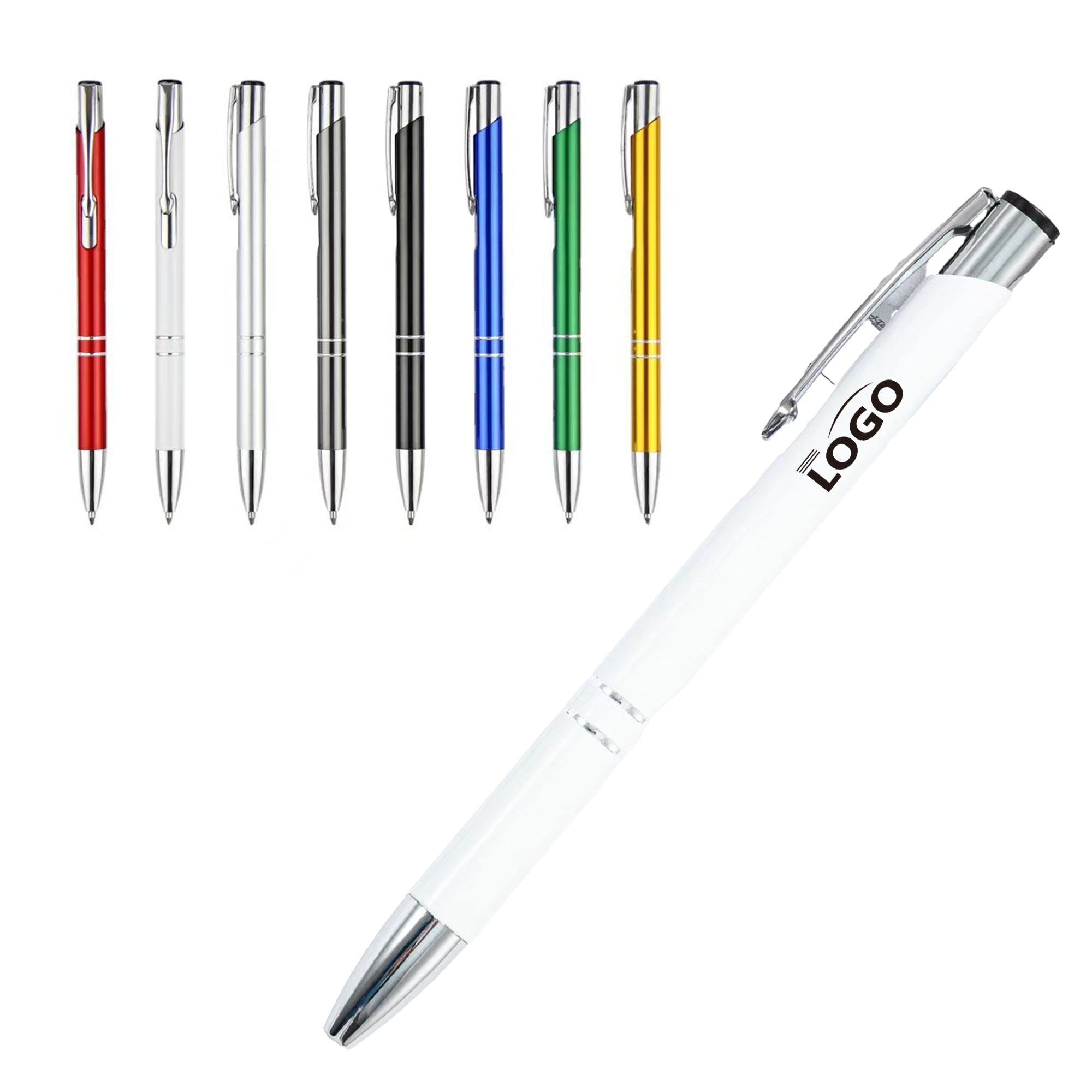 Slant-Tip Aluminum Ballpoint Pen MOQ 500, custom pen with logo imprint 2