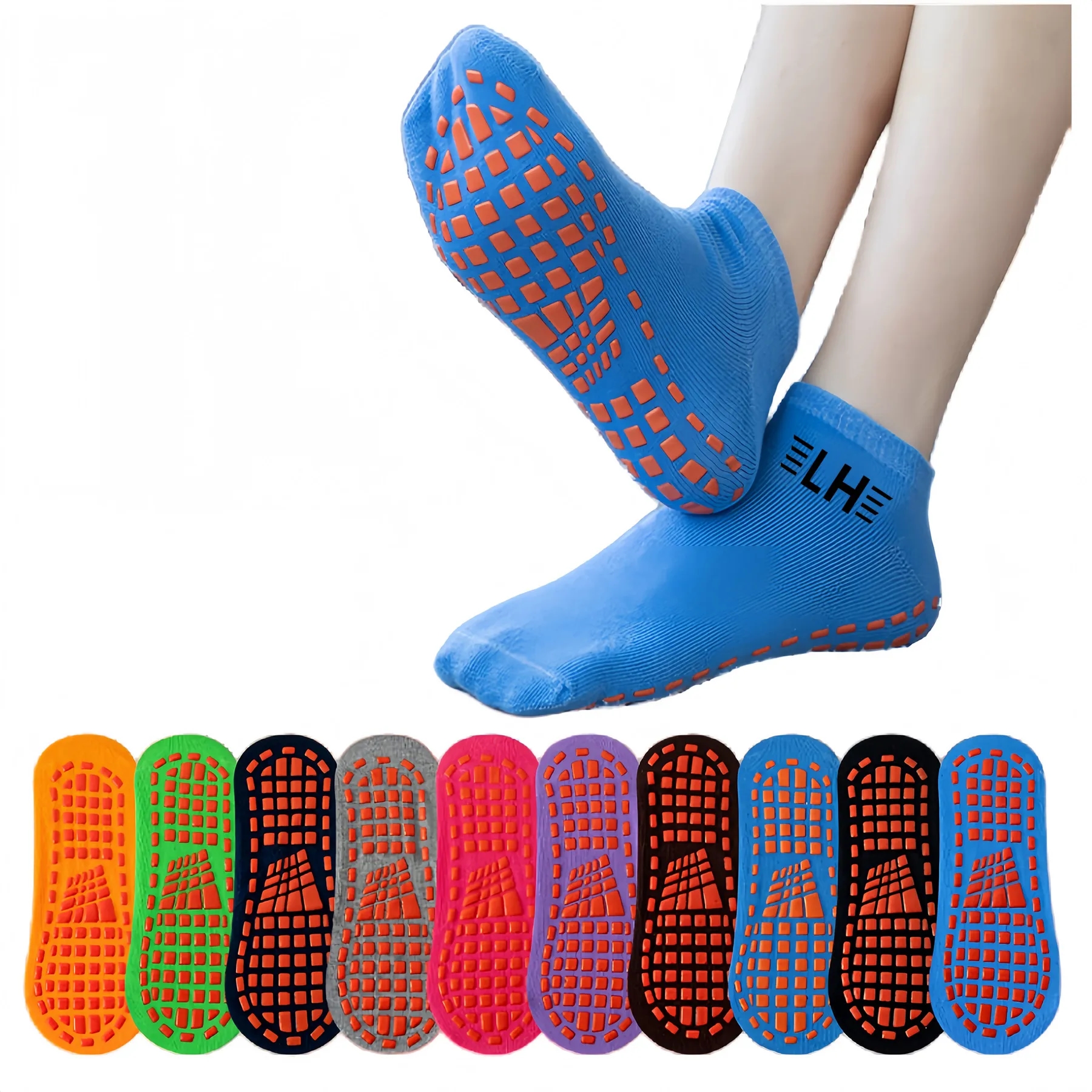 Non Slip Grip Trampoline Sock For Youth Adult 2