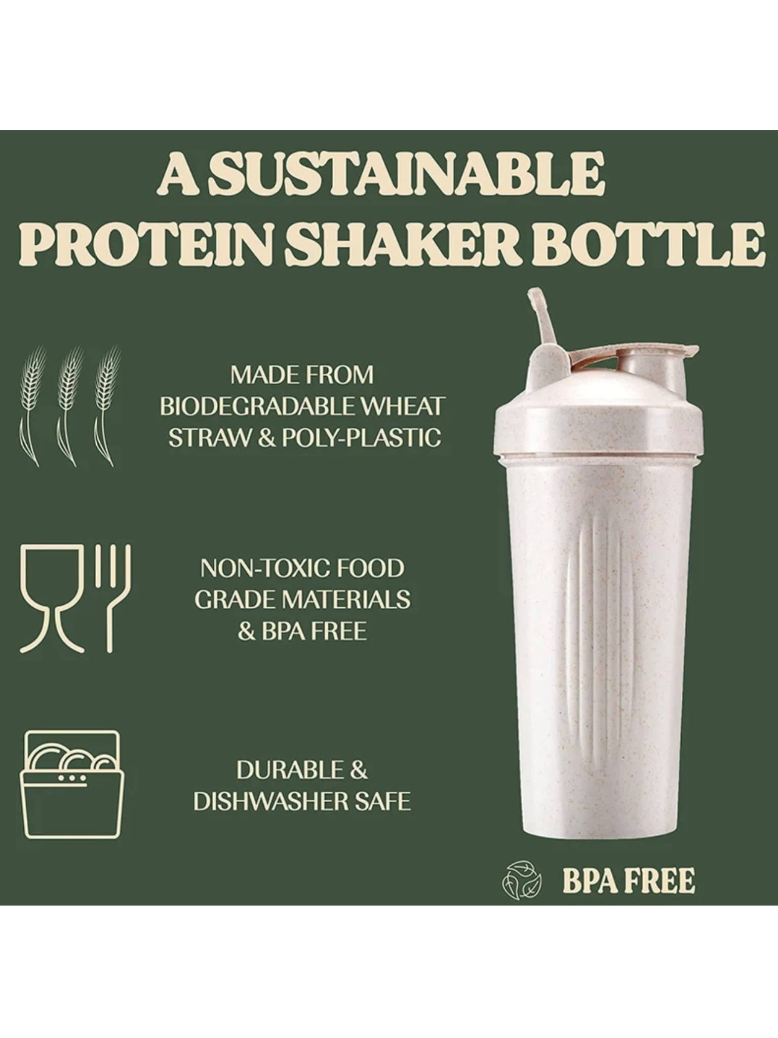 20oz Straw Biodegradable Material Shaker Bottles 3