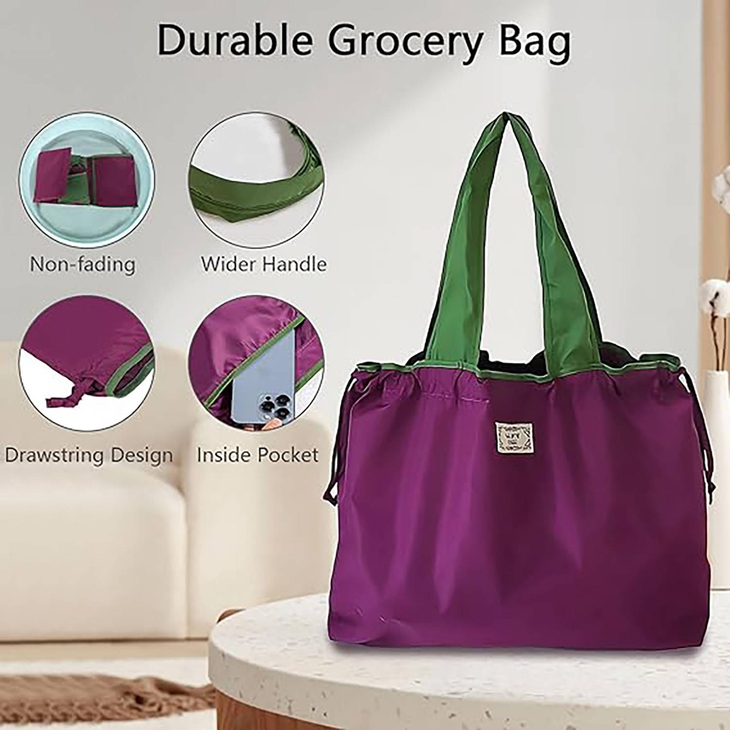 Solid color waterproof shopping bag 9