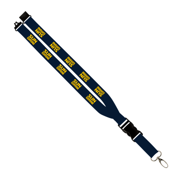 Maverick 1" Polyester Lanyard w/ Slide Buckle Release, Silver Metal Oval & Convenience Release 14