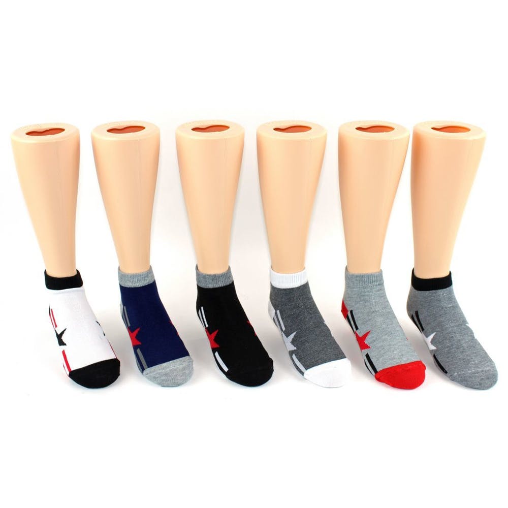 Boys' Star & Stripes Print Socks - Size 4-6 2