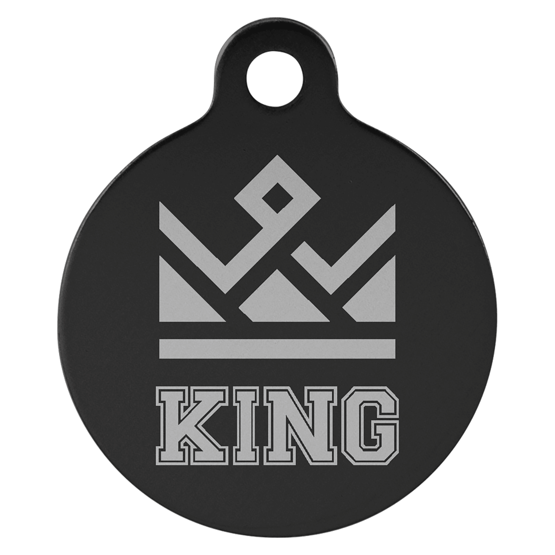 1" Black Anodized Aluminum Round Pet Tag with Tab 1