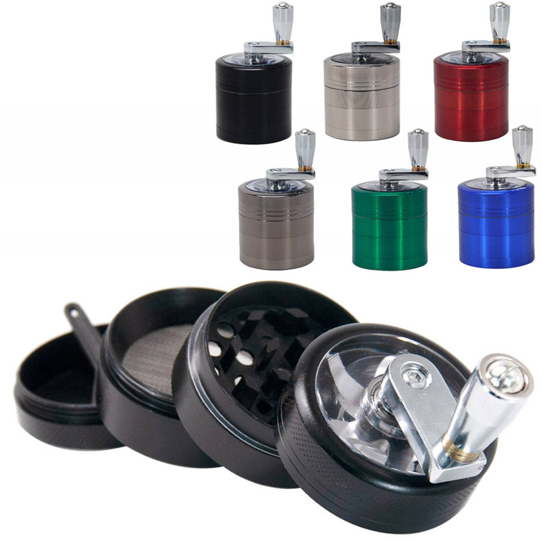 Hand crank metal smoke grinder 2