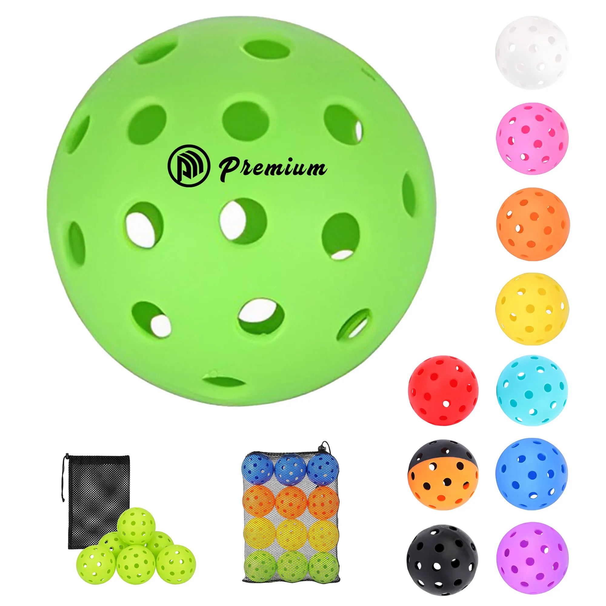 6 Pack of  Premium 40-Holes Outdoor Pickleball