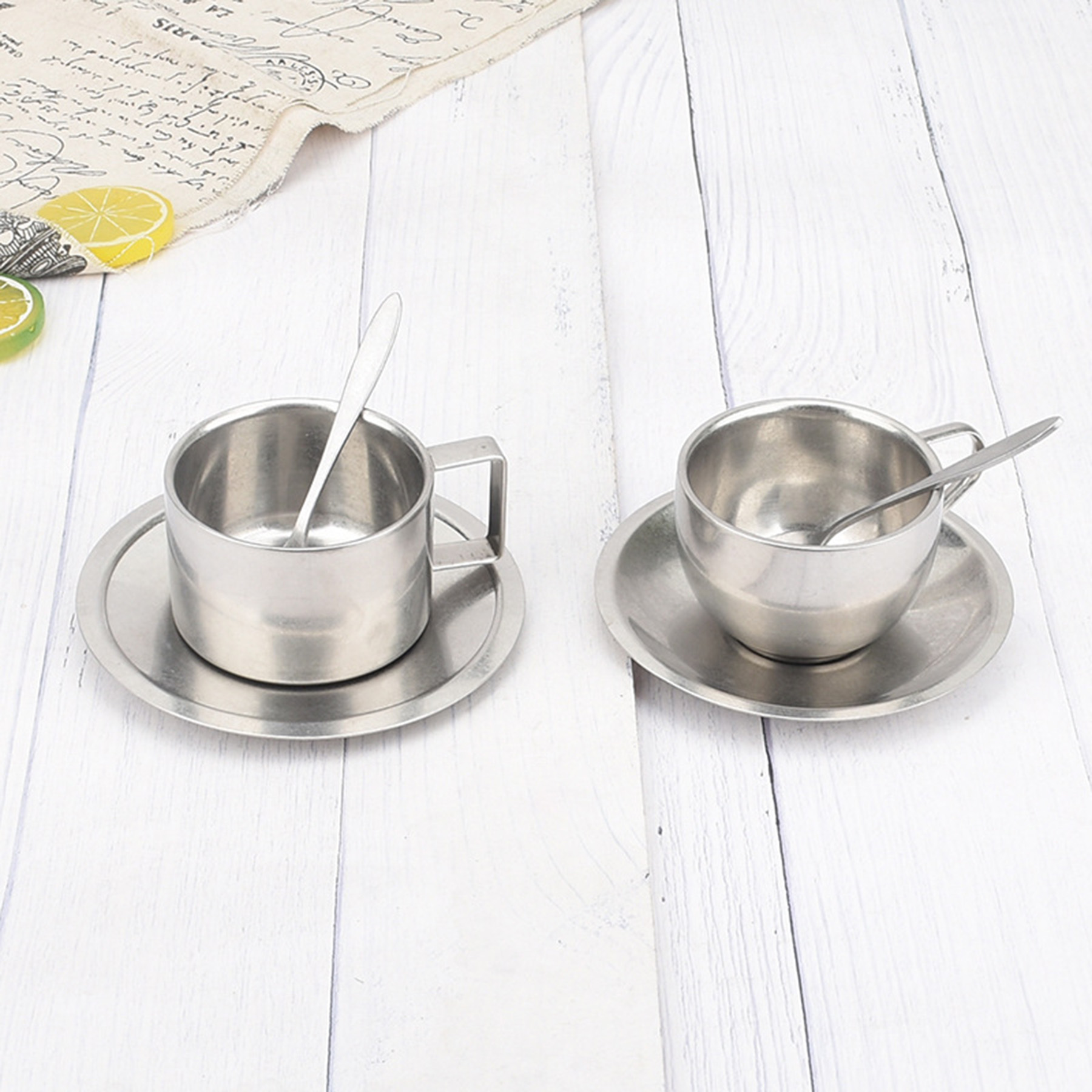 Stainless Steel Coffee Cup Set 2