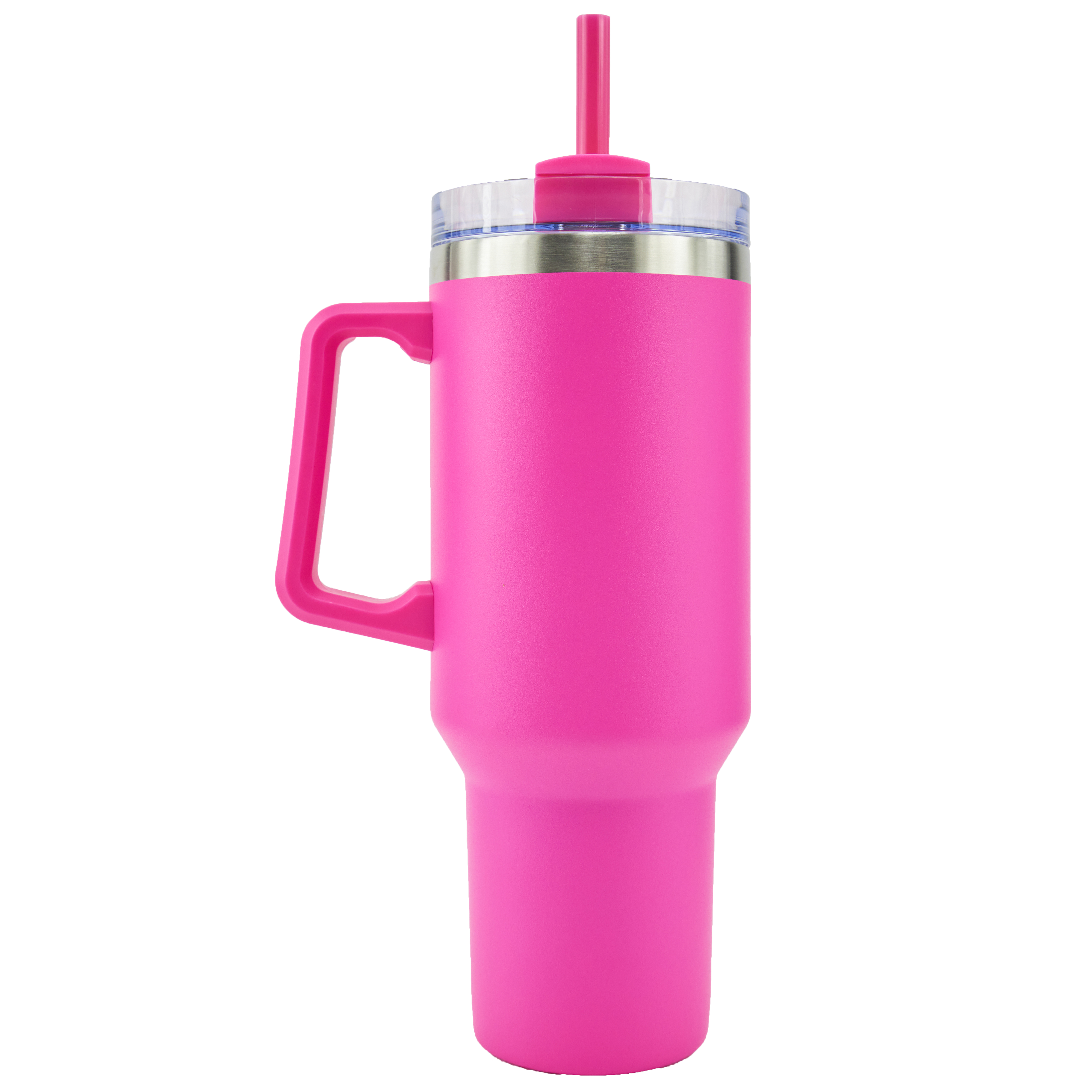 Oceanside 40oz Double Wall Stainless Steel Vacuum Insulated Tumbler with Handle and Straw (Pink) 5