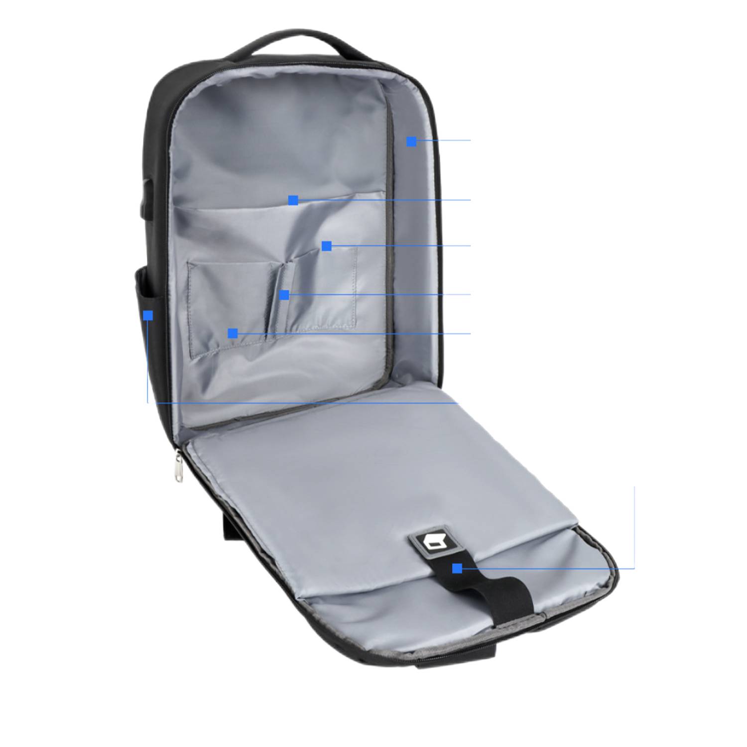 Multi Functional Polyester Backpack With Usb Charging Port 2