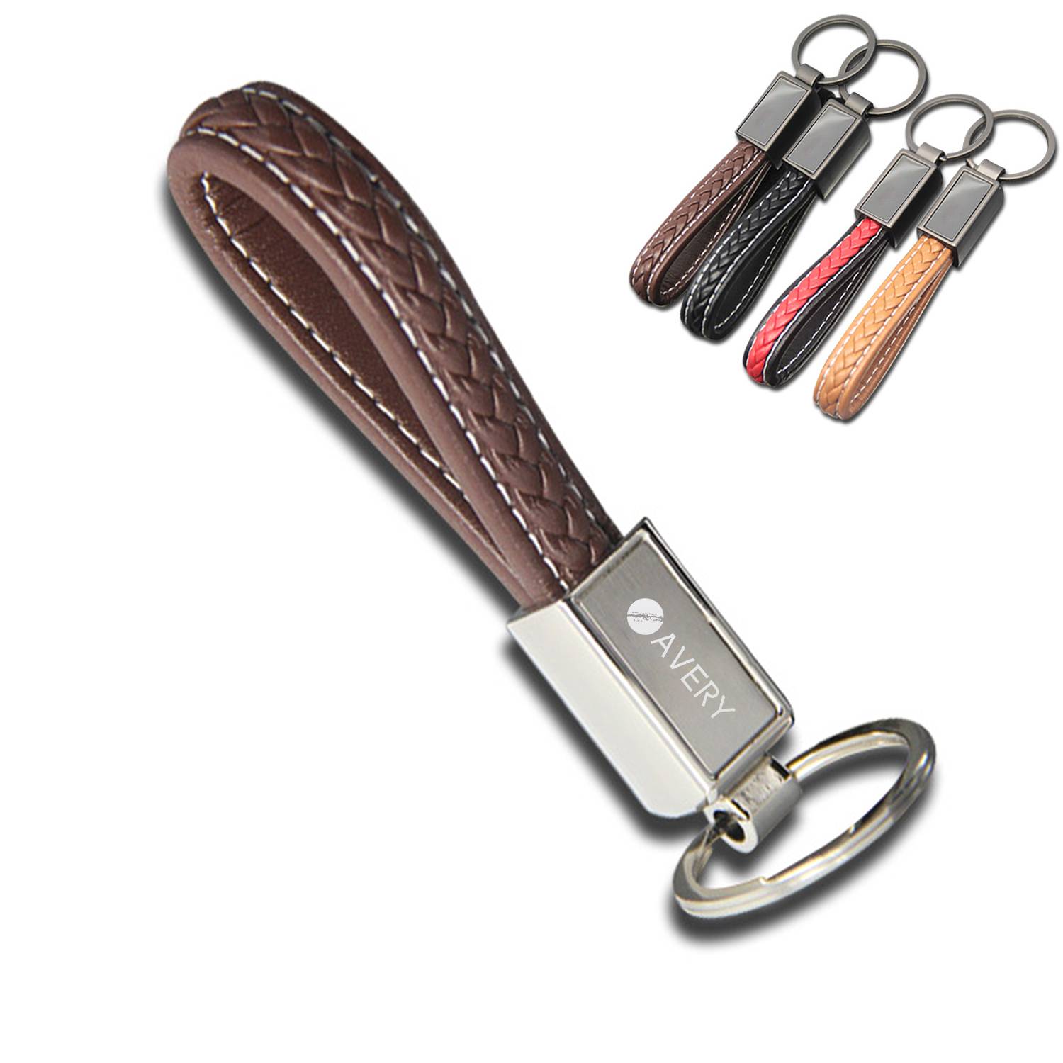 Woven Leather Rope Keychain Pendant 1