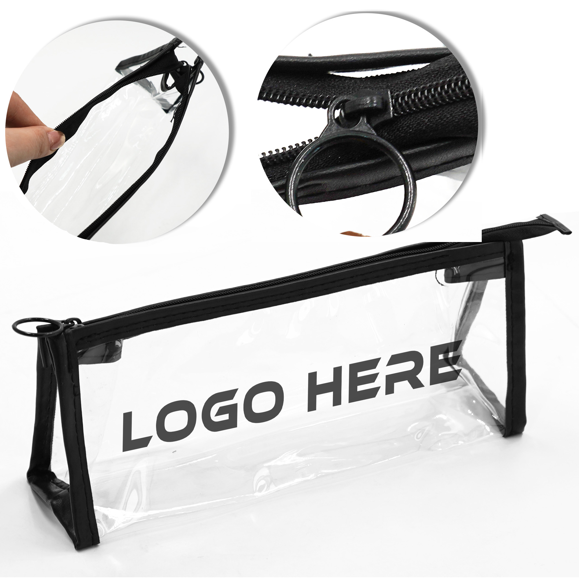 MOQ 50 PVC Cosmetic Organizer Waterproof Travel Toiletry Bag 1