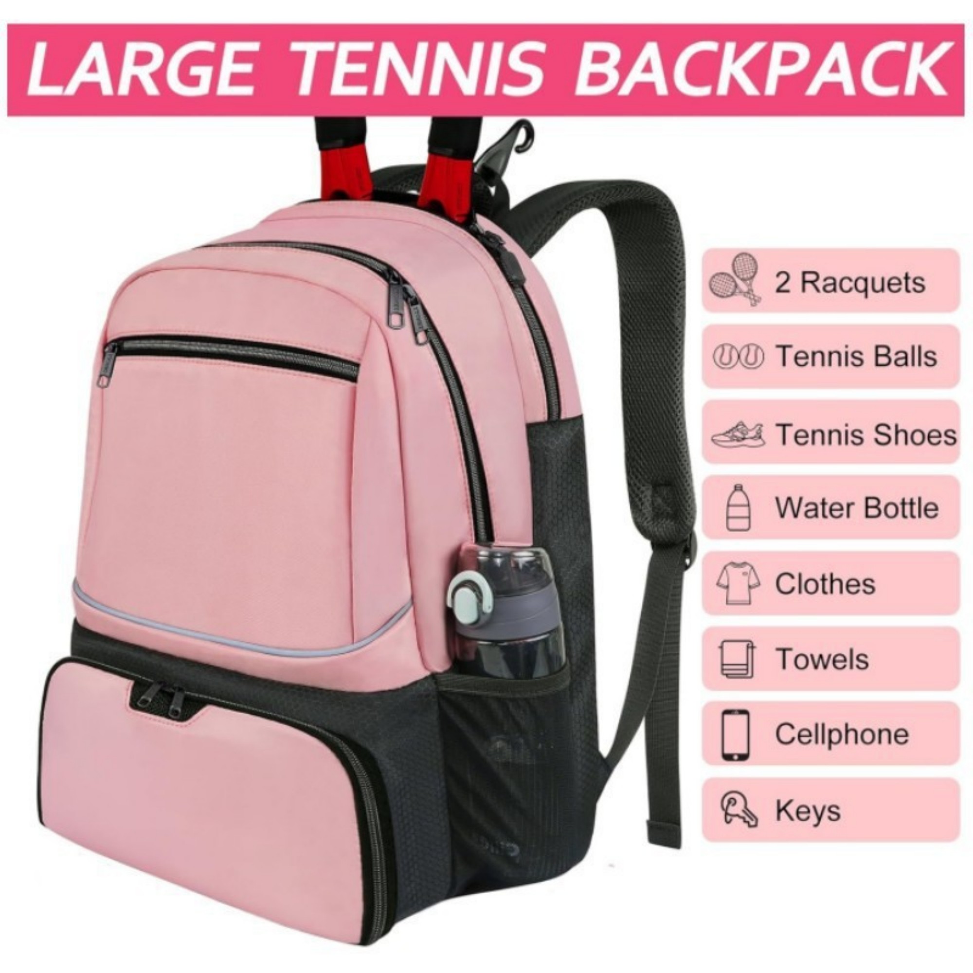 Tennis Backpack With Shoe Compartment 7