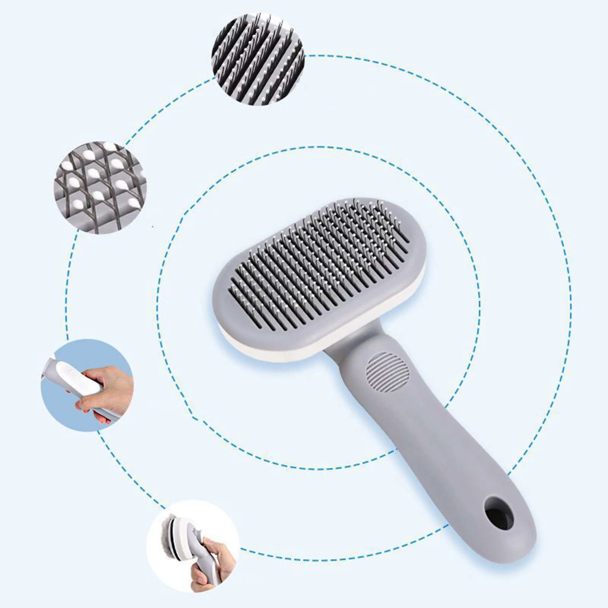 Pet Self Cleaning Slicker Brush 2