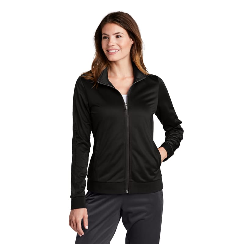 Sport-Tek Ladies Tricot Sleeve Stripe Track Jacket. 10