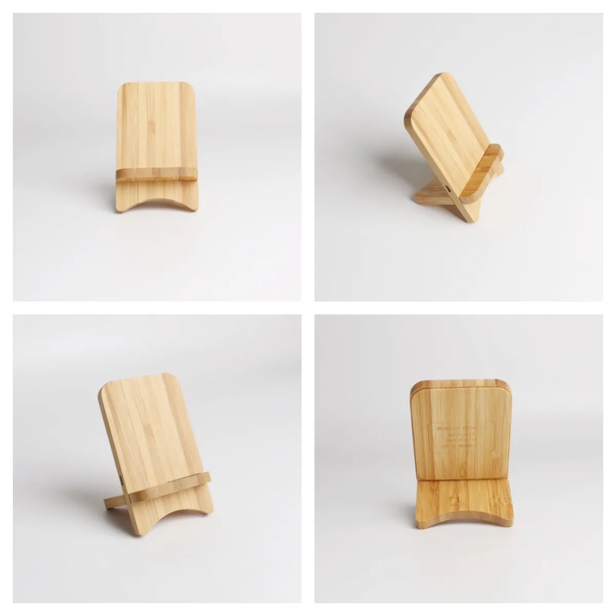 Bamboo 15W Wireless Charger Phone Stand 4