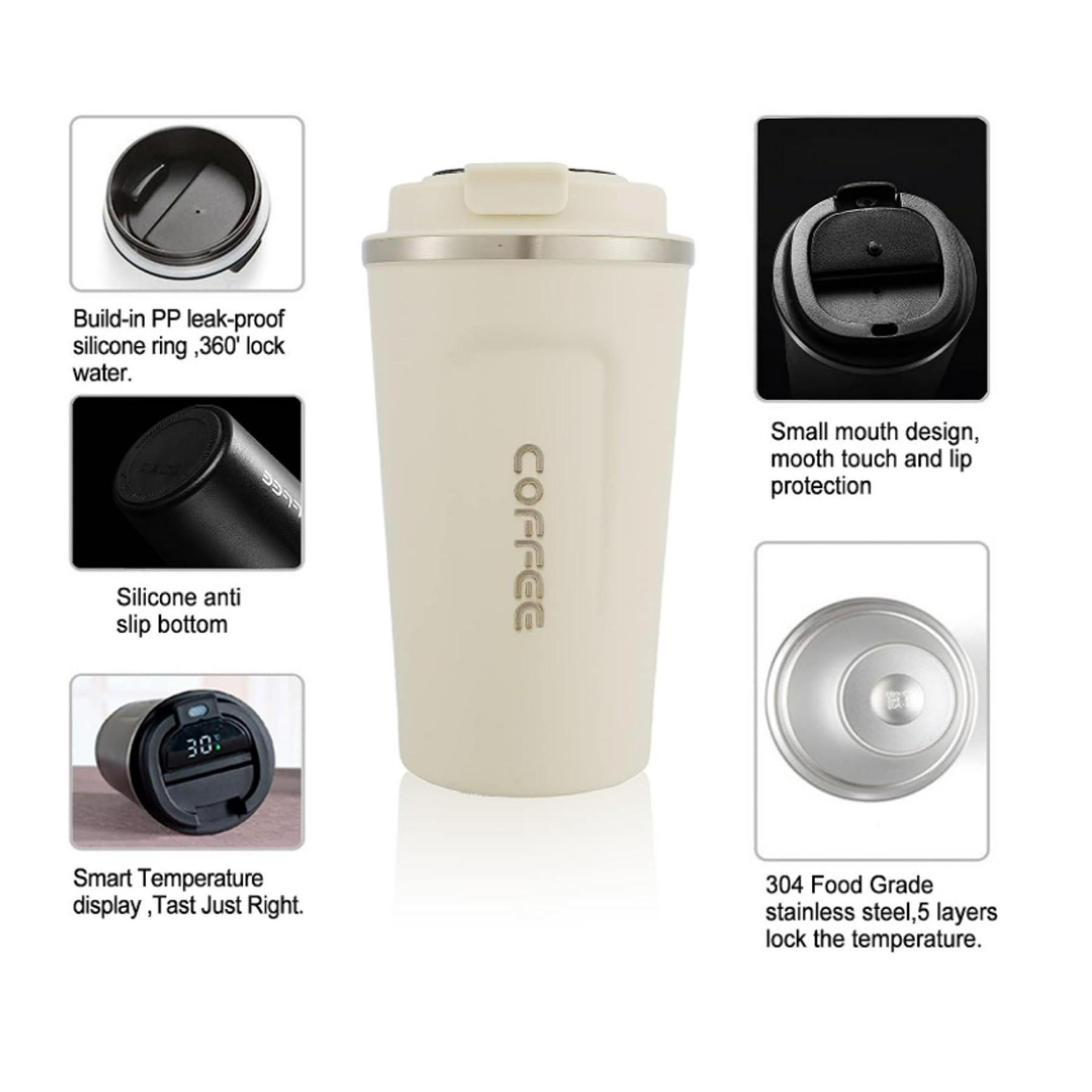 13 Oz Vacuum Insulated Coffee Travel Mug Spill Proof 2