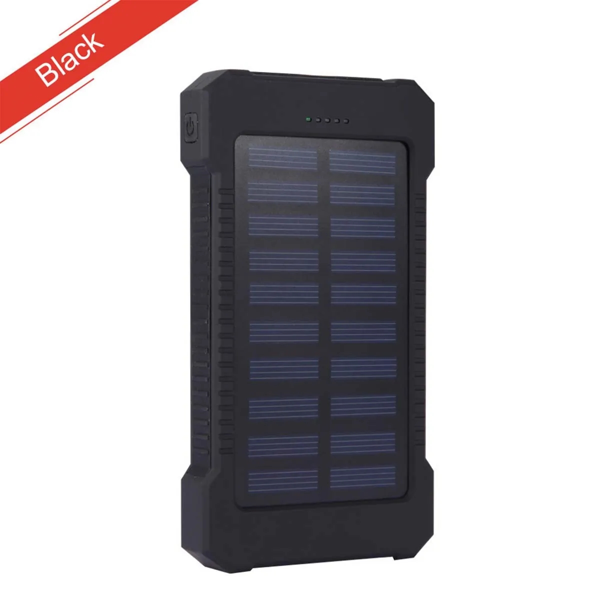 10,000-mAh Solar Power Bank W/ Flashlight compass Carabiner 12