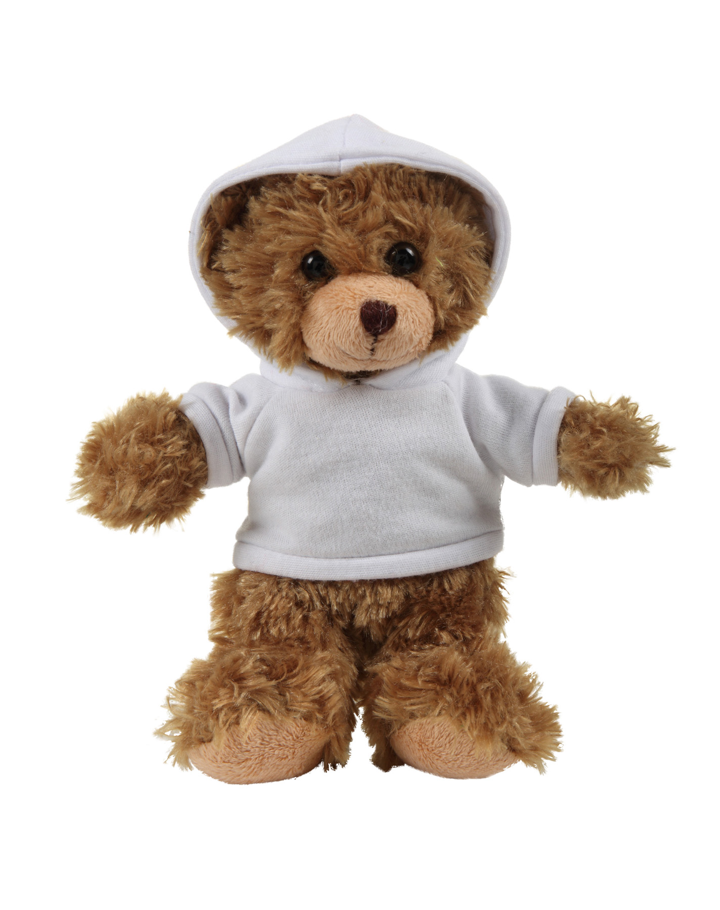 soft plush Mocha Curly Sitting Bear with hoodie 7