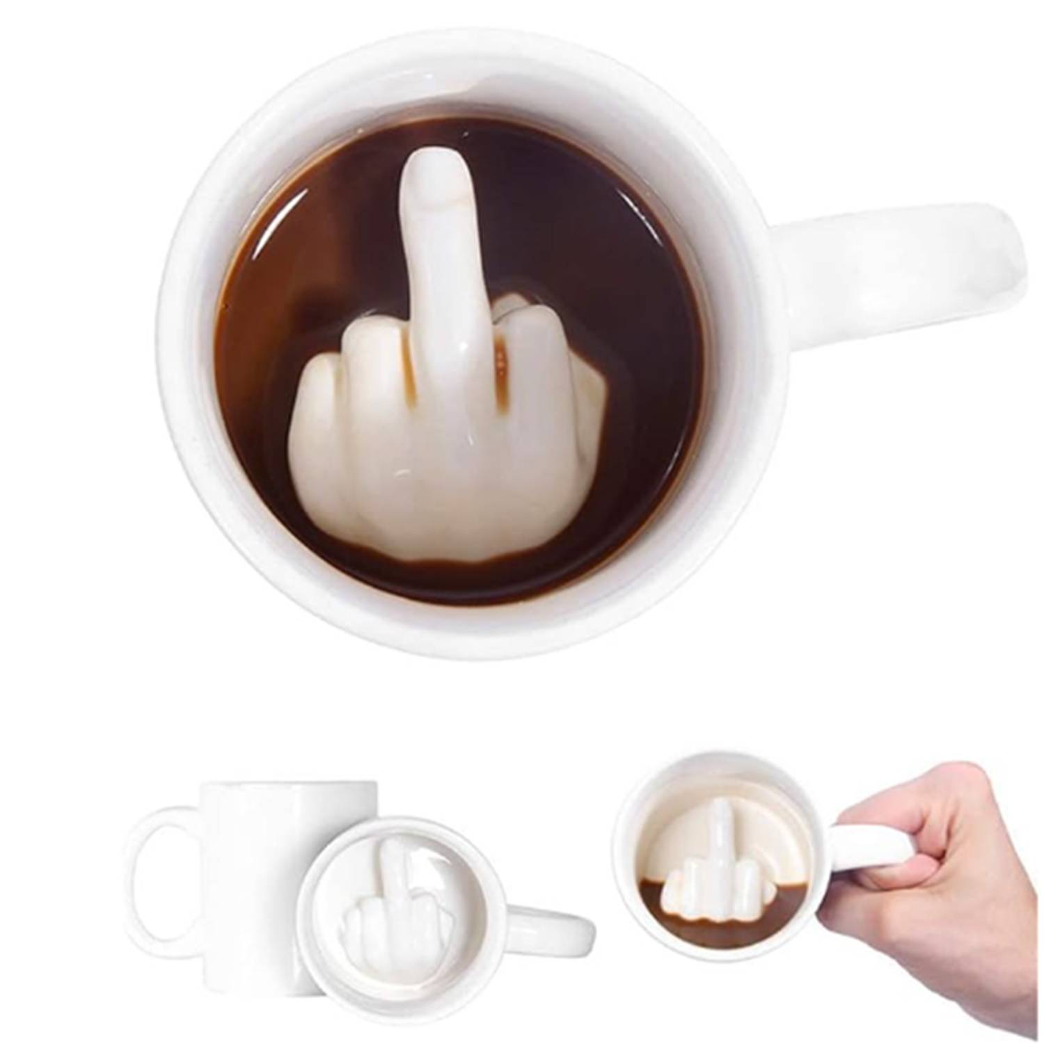 12oz 3D Middle Finger Ceramic Mug 3
