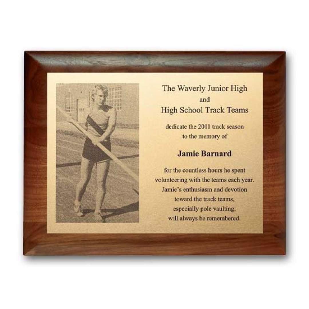 Metal Photo Plaq - Walnut Rolled Edge 6