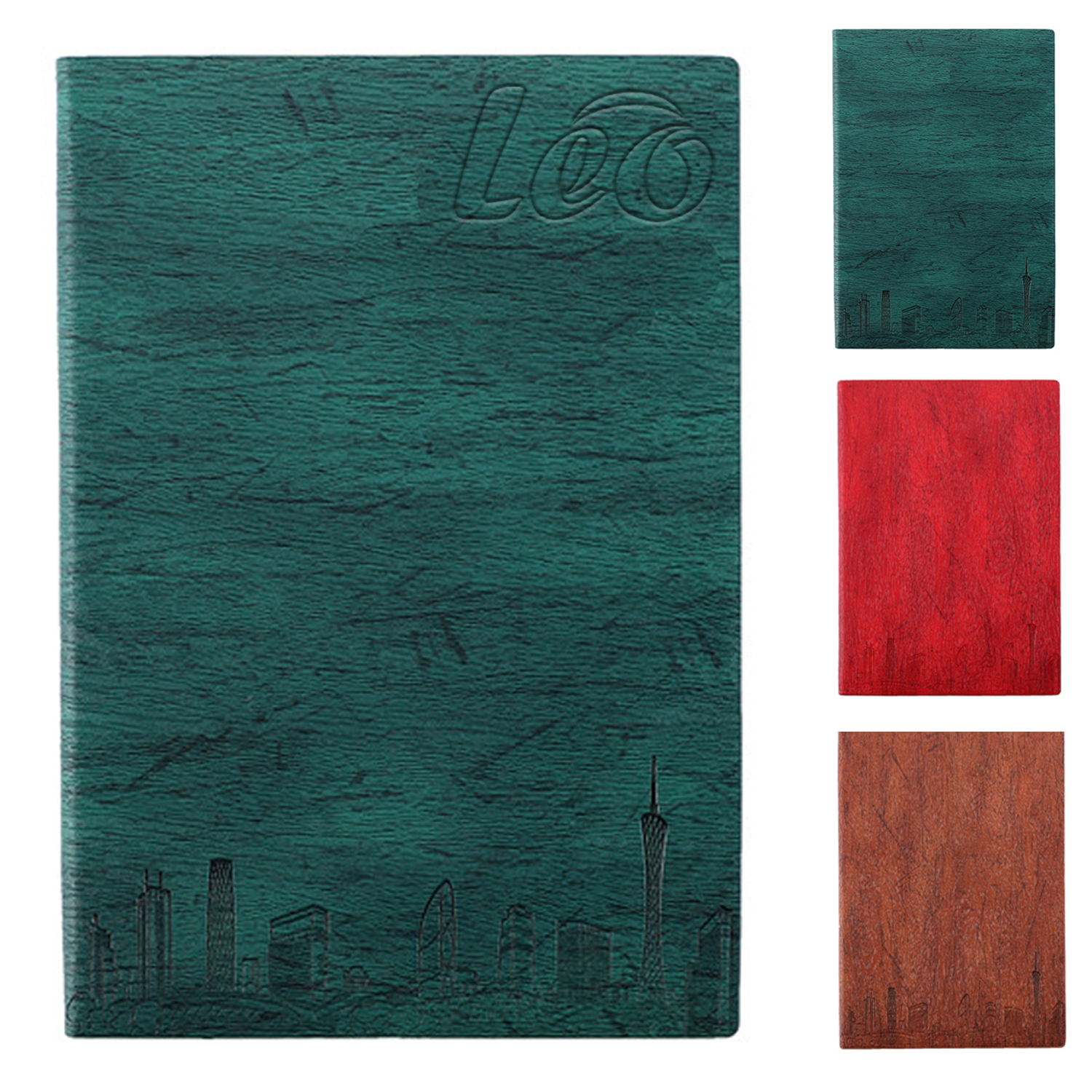 PU soft leather wood grain color changing business notebook