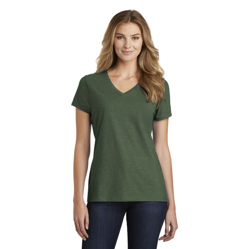 Port & Company Women's Fan Favorite Blend V-Neck Tee. 100