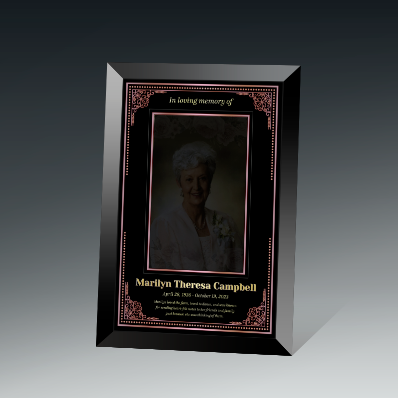 Black Glass Photo Frame 6