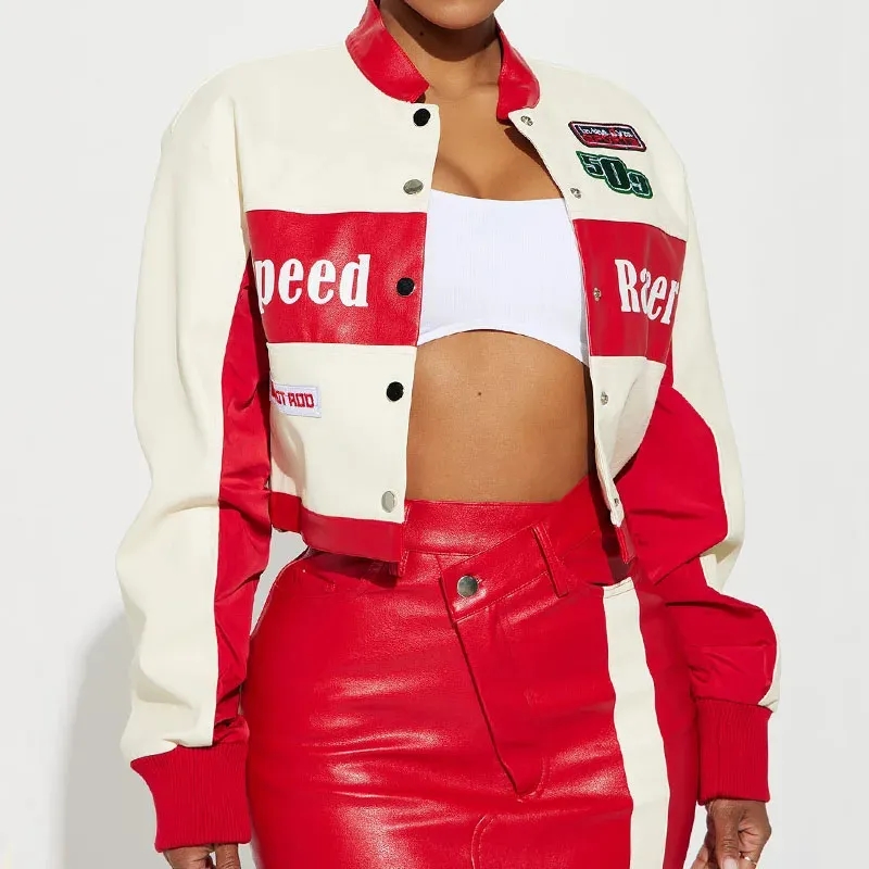 Women's Genuine Leather Racing Jacket 2