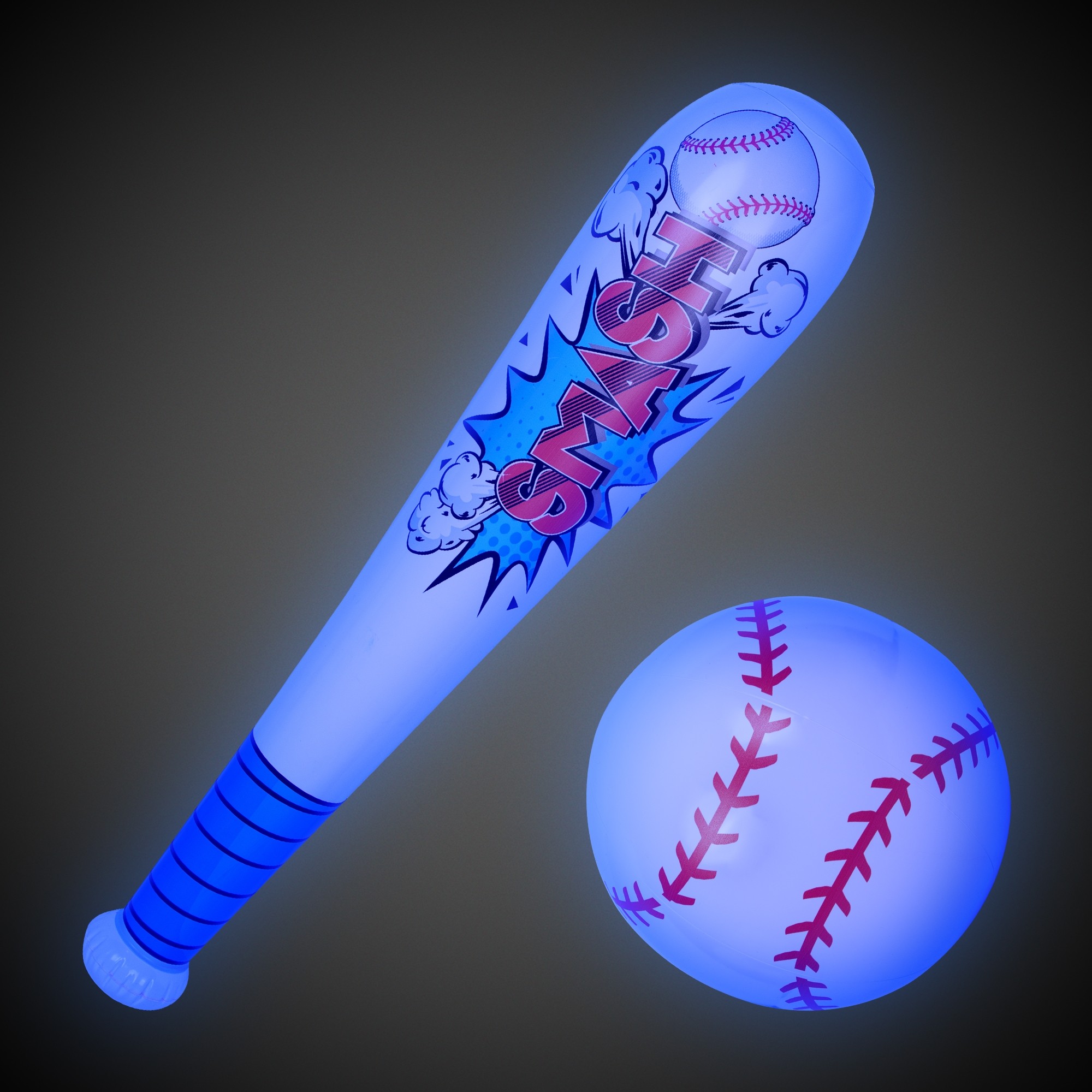 Light Up Bat and Baseball Inflatable Set(Imprintable) 2