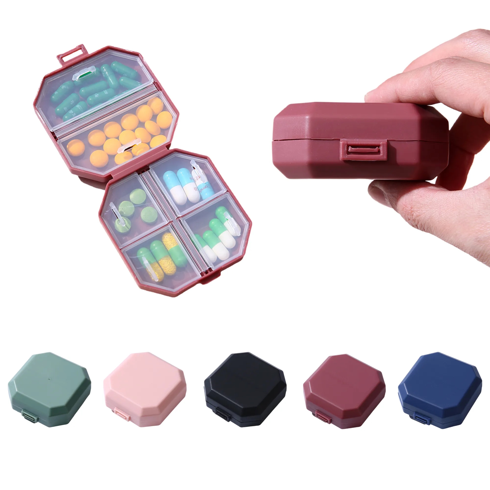 6 Compartment Foldable Portable Pill Box MOQ50 3