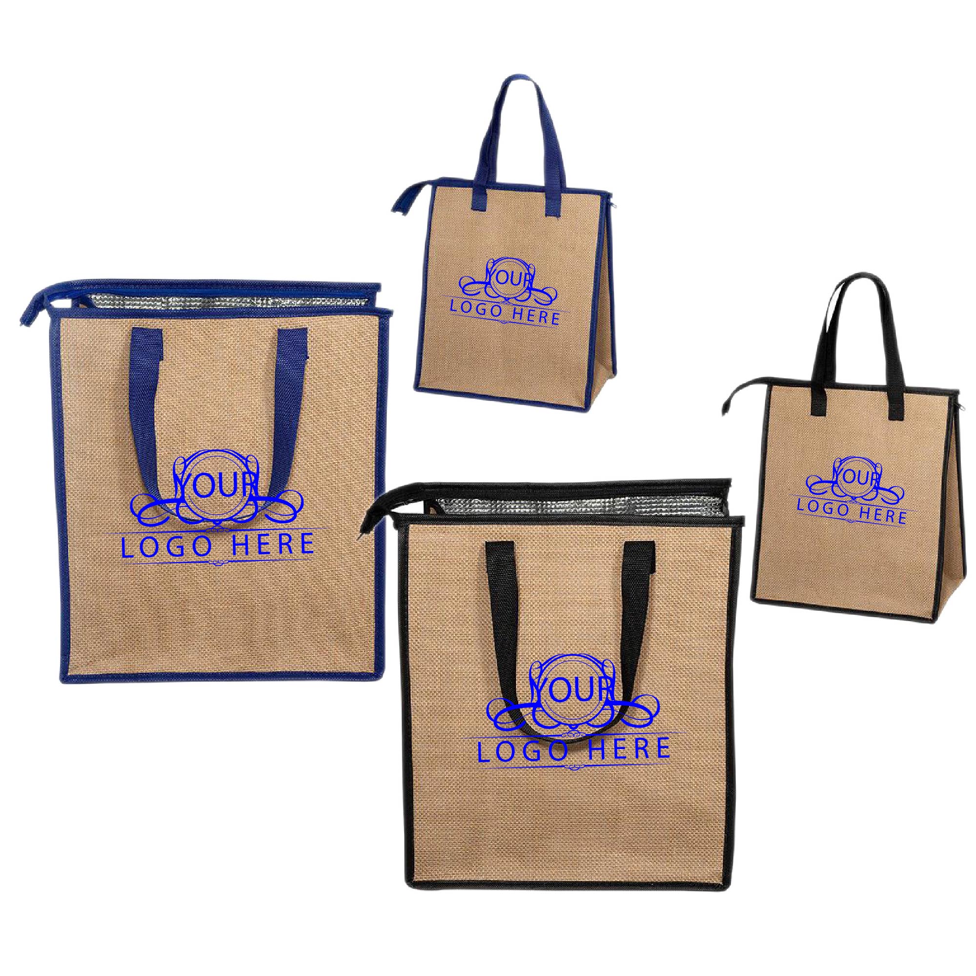 Insulated Lunch Jute Tote Bags 1