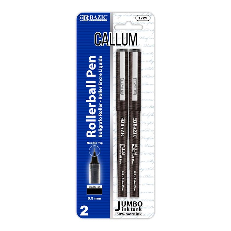Needle-Tip Rollerball Pens - Black 2 Pack 1