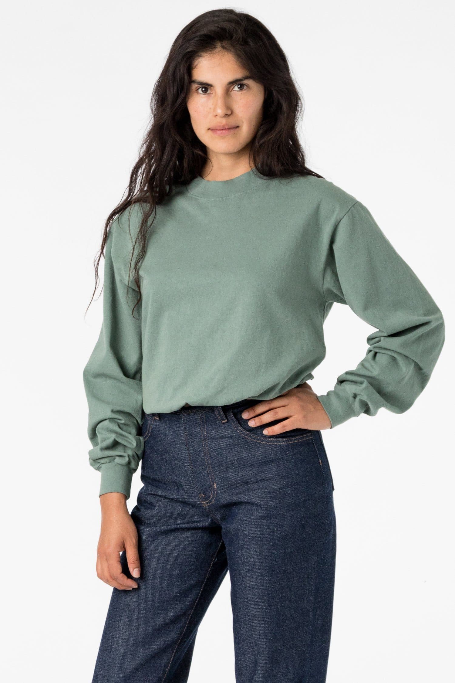 L/S MOCK NECK SHIRT 7.5OZ 10