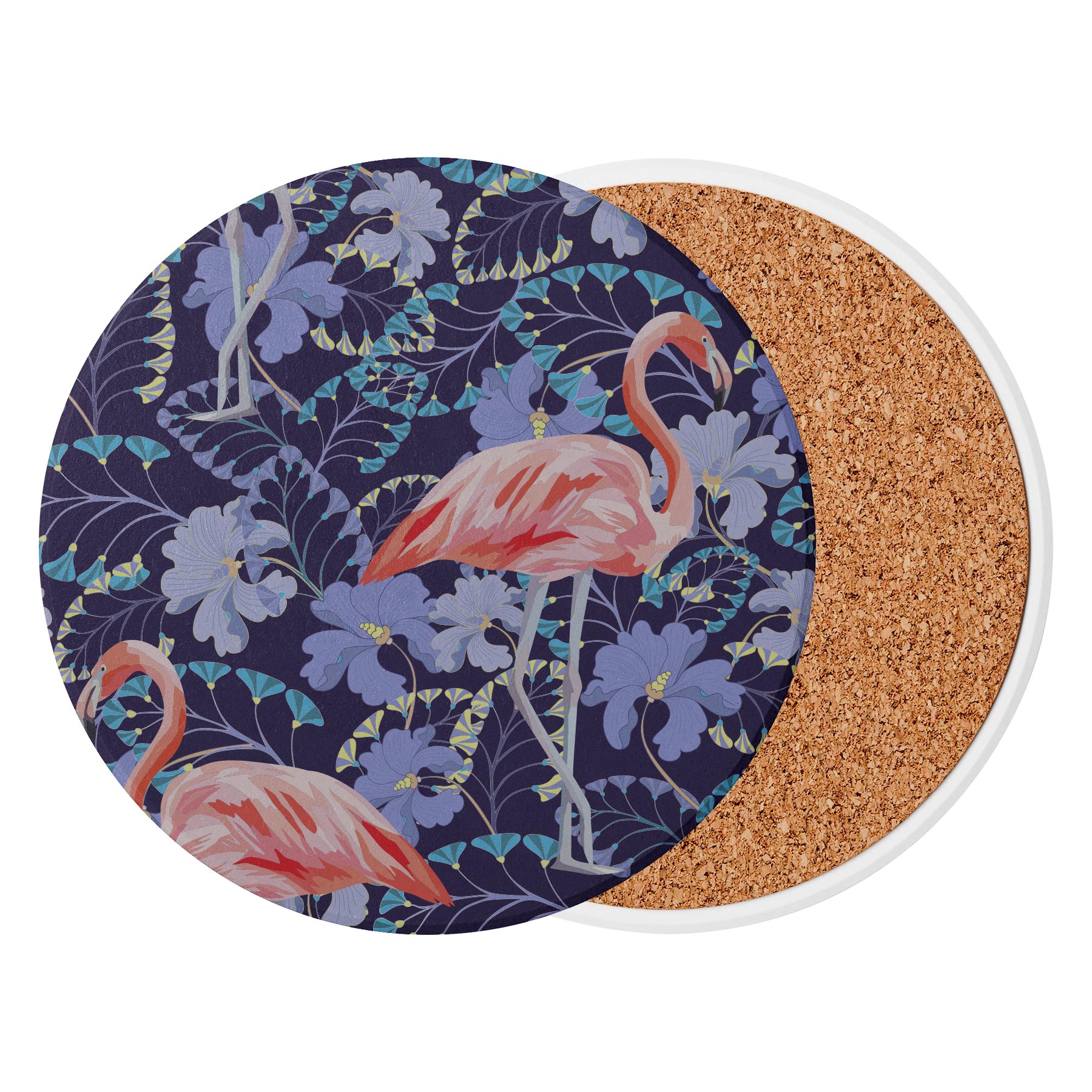 3.5'' Circular Ceramics Coaster With Cork Base 13
