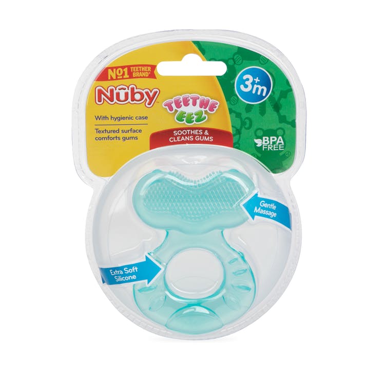 Nuby Silicone Teethe-eez Teethers - 3M+ Aqua Hygienic Case 1