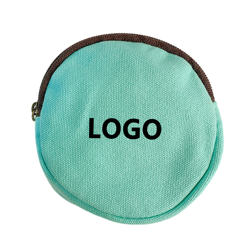 Round Canvas Zipper Coin Purse 3