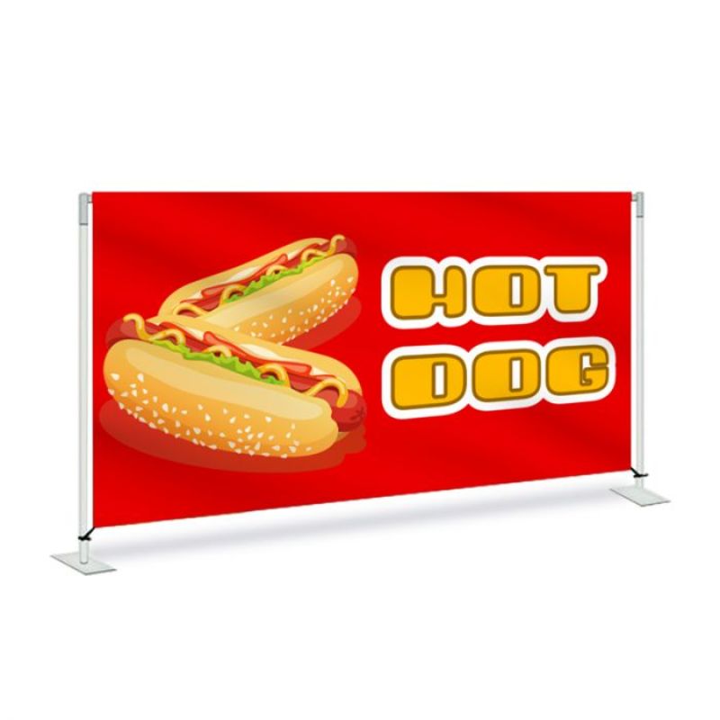 Hot Dog Pre Printed Fabric Barrier Red 72" x 36" x 13.5 2
