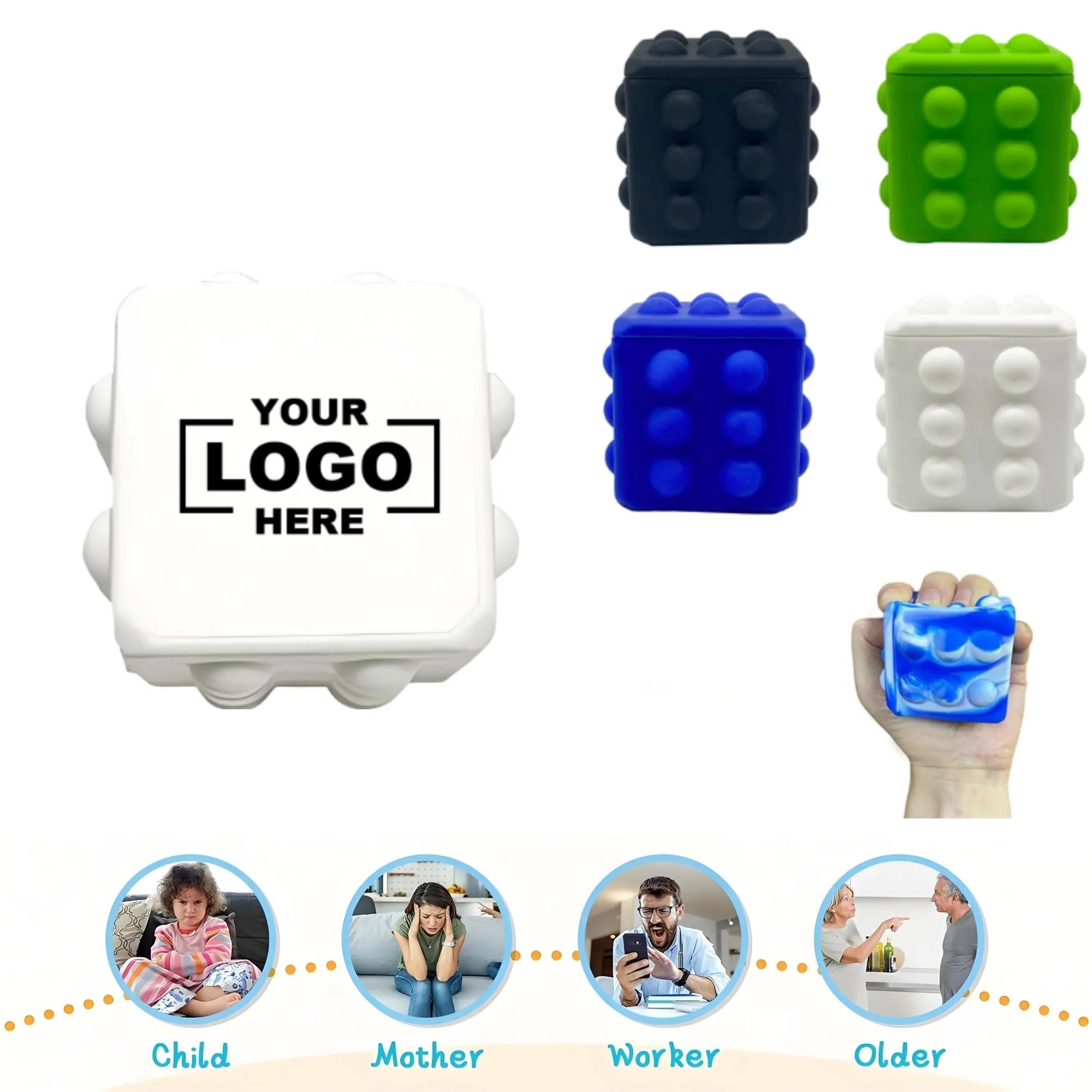 Silicone Square Squeeze Pressure Relief Toy Ball